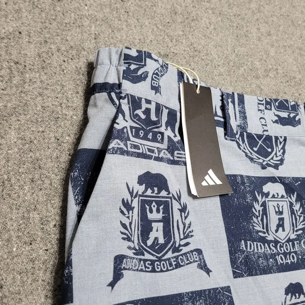Adidas Golf Shorts Men 2XL XXL Blue Printed Shorts Sports Performance AOP Preppy